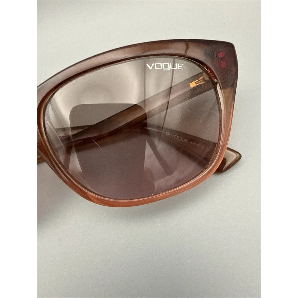 VOGUE VINTAGE SUNGLASSES AUTHENTIC BROWN/RED/PINK SQUARE POLARIZED RETRO RARE